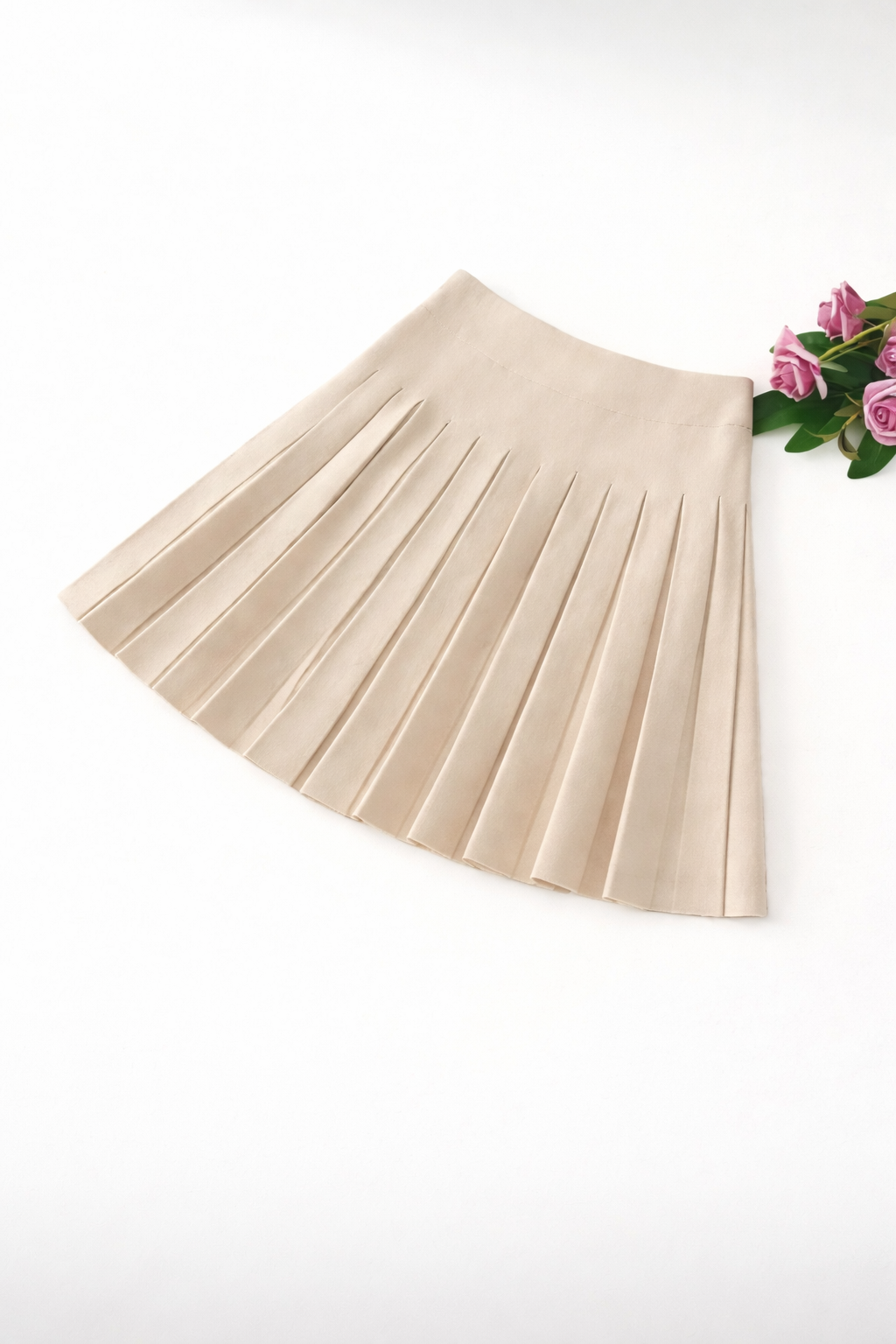 Women’s Pleated Knit A-Line Skirt – Elastic Waist Autumn/Winter Collegiate Style - UltraChic
