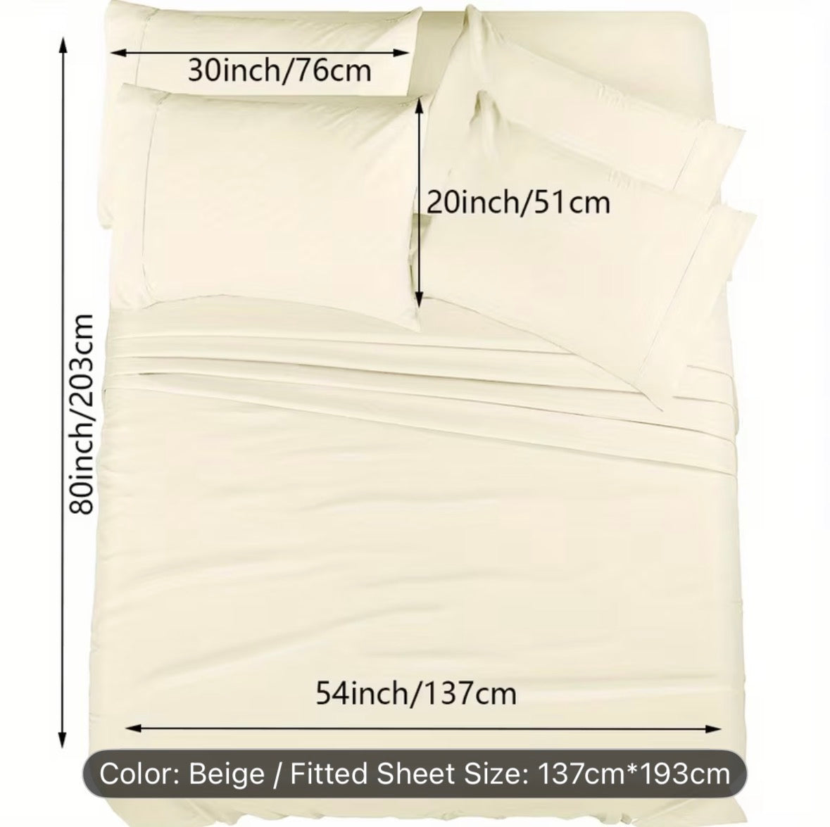 Queen Size 4-Piece Sheet Set – Breathable Cooling Bed Sheets, Hotel Quality Ultra-Soft Wrinkle-Free Bedding