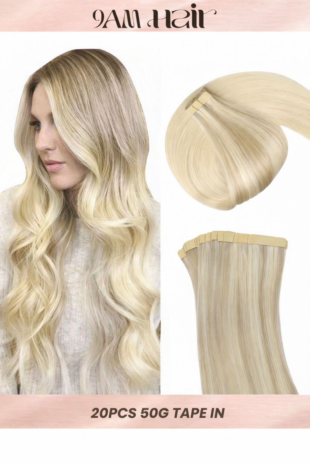 Tape In Human Hair Extensions Remy Straight – Invisible Seamless PU Tape Hair Extensions for Women Salon Quality