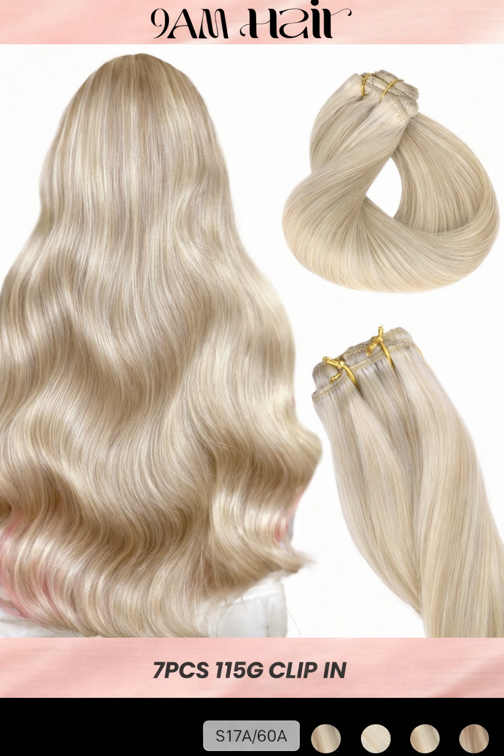 Clip In Human Hair Extensions 7PCS Remy – Double Weft Invisible Natural Hair Extensions for Women