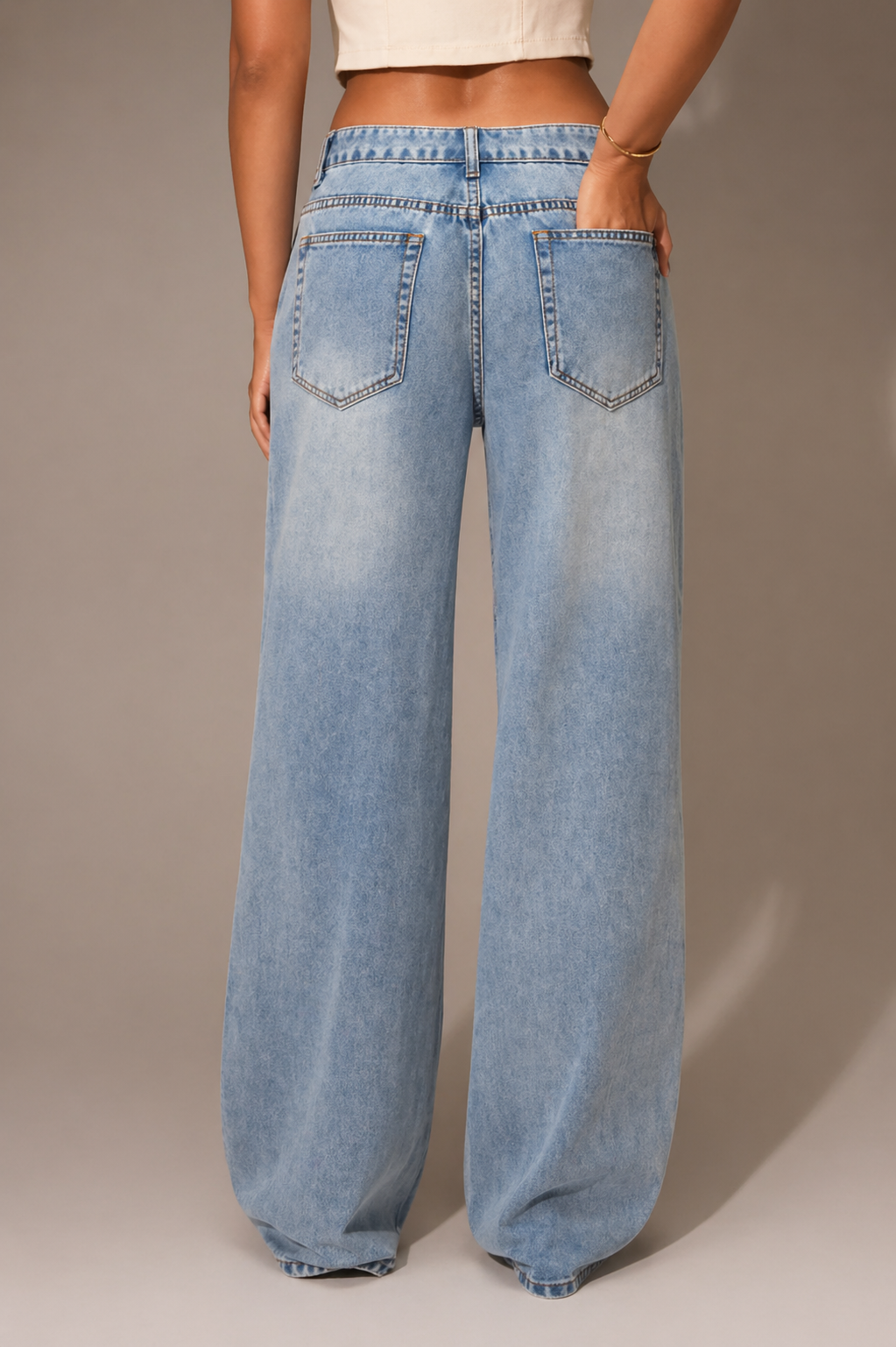 Low Rise Baggy Wide Leg Jeans Relaxed Fit Streetwear Look Fall Winter Women