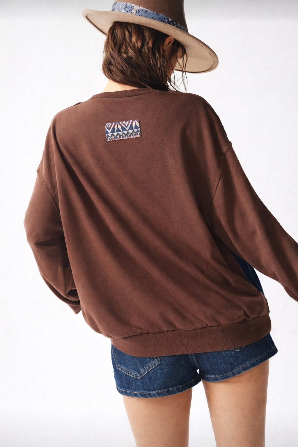 Women’s Patchwork Knit Sweatshirt – Cozy Autumn Winter Casual Top - UltraChic