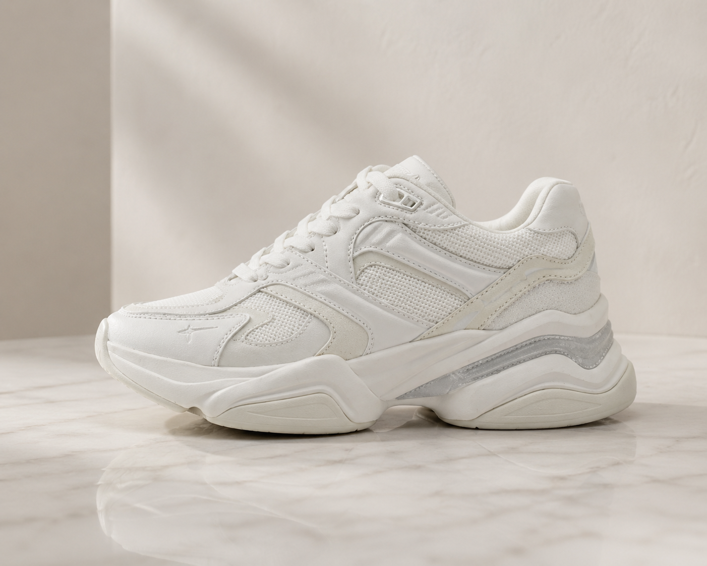 Chunky White Sneakers Ultra Comfort Clean Elevated Look All Season Women - UltraChic