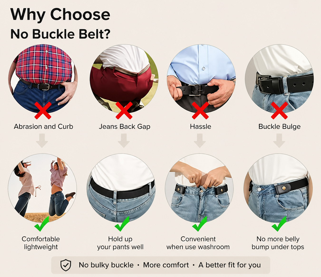 Invisible Elastic Belt No Buckle Comfort Clean Fit Effortless Style All Season Unisex - UltraChic