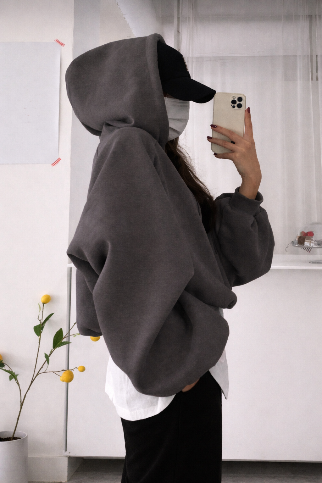Women’s Oversized Crop Hoodie – Cozy Fall Casual Sweatshirt