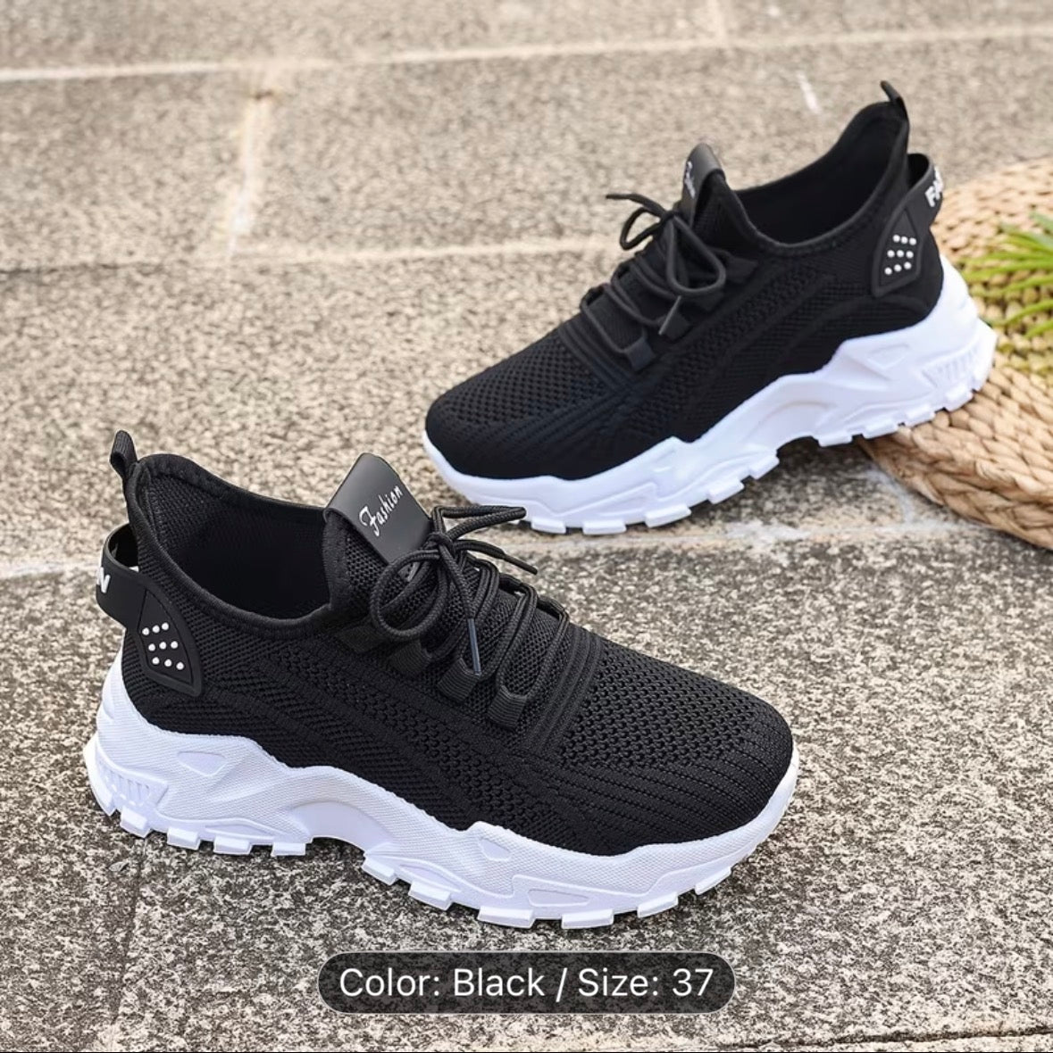 Women’s Breathable Knit Sneakers – Lightweight, Comfortable Low-Top Walking & Running Shoes - UltraChic