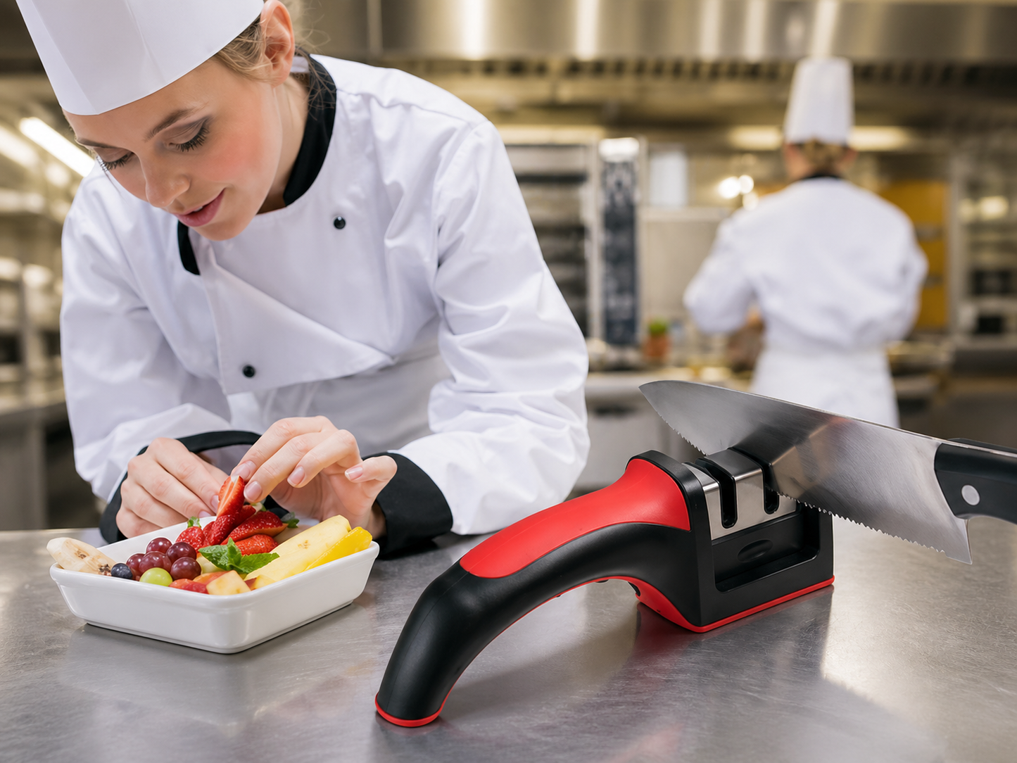Knife Sharpener 3 Stage Precision System Effortless Sharp Performance All Season Kitchen Essential - UltraChic