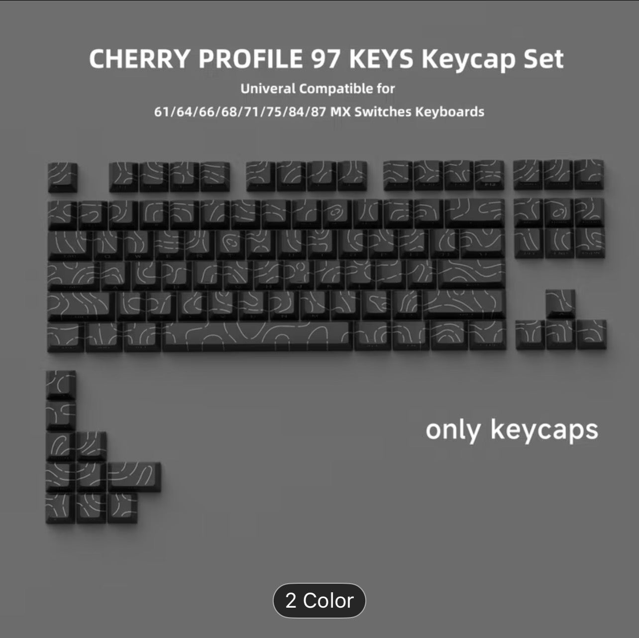 Stylish RGB Contour Line Keycaps – Premium Cherry Profile Backlit Gaming Keycaps for Mechanical Keyboard - UltraChic