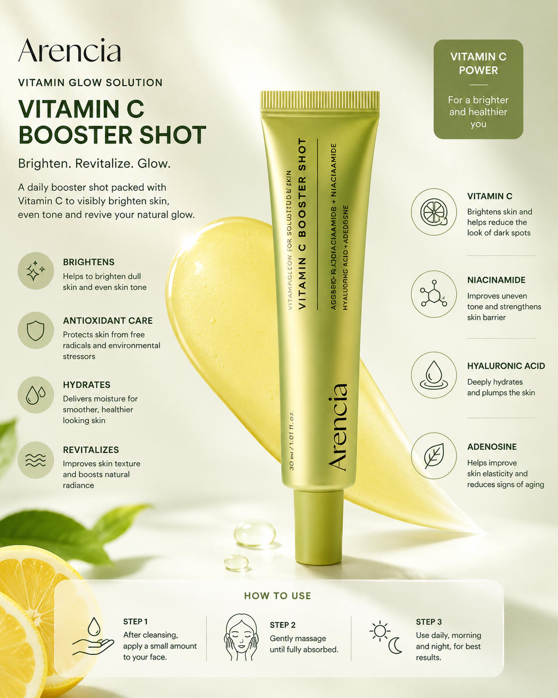 Arencia Vitamin C Booster Shot Brightening Cream