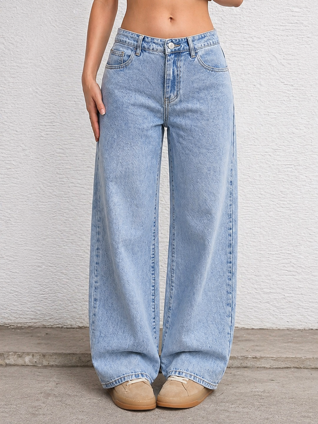 Wide Leg Jeans Relaxed Fit Effortless Chic Look All Season Women