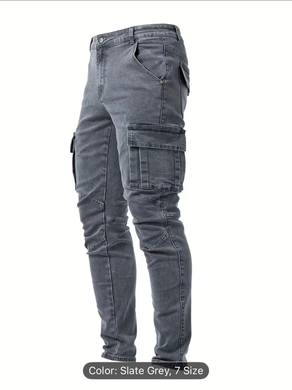 Men’s Slim-Fit Stretch Jeans with Multiple Pockets – Comfortable Street Style Denim for Everyday & All-Season Wear - UltraChic