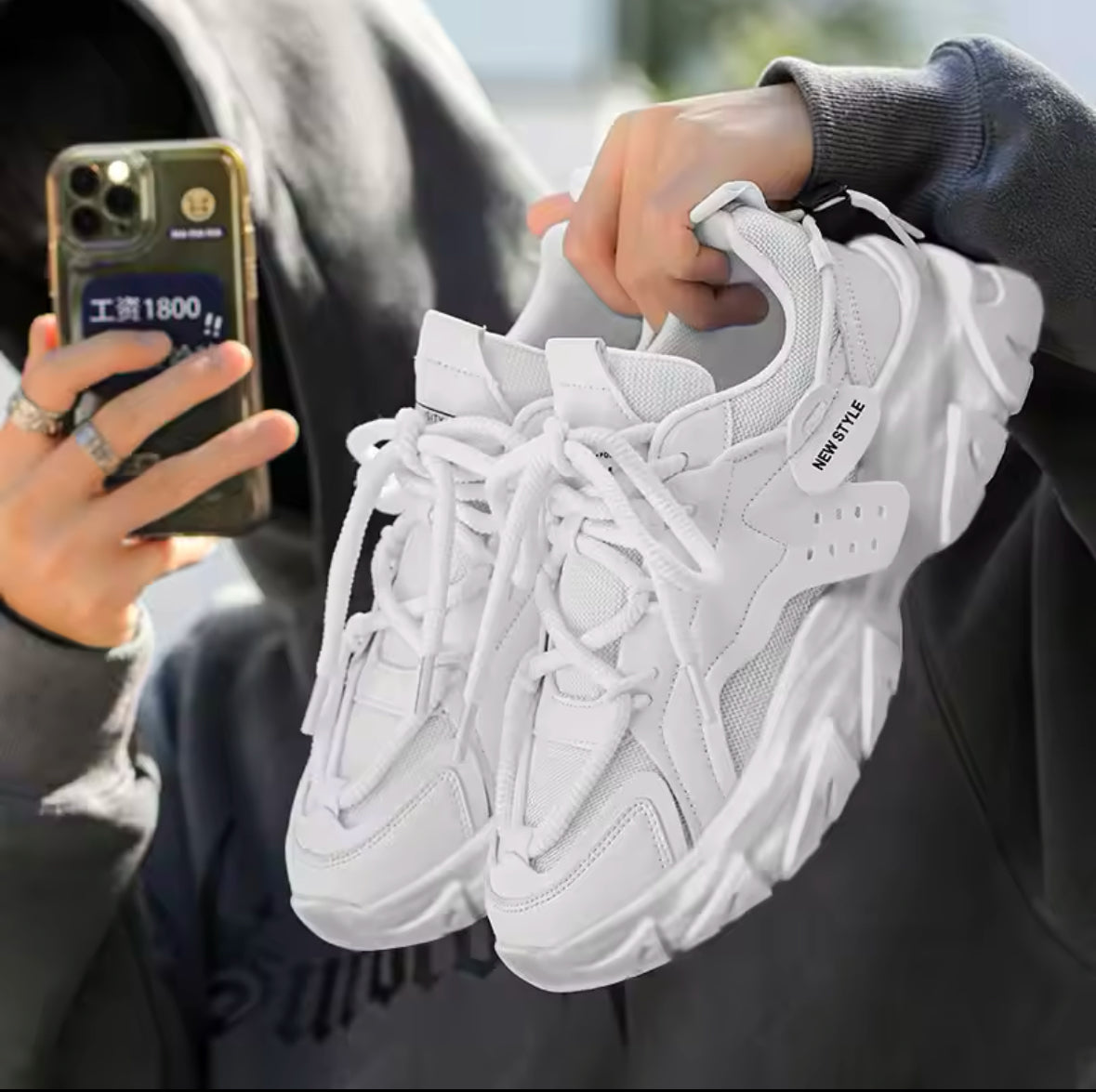 Men’s breathable sneakers with thick soles, perfect for outdoor running, tennis, and all-season comfort, featuring soft soles for ultimate support and casual style