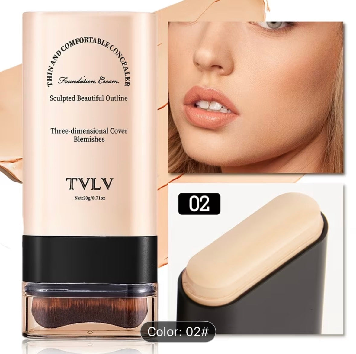 2-in-1 Concealer & Foundation Stick – Waterproof, Sweat-Resistant, Full Coverage for Flawless Makeup