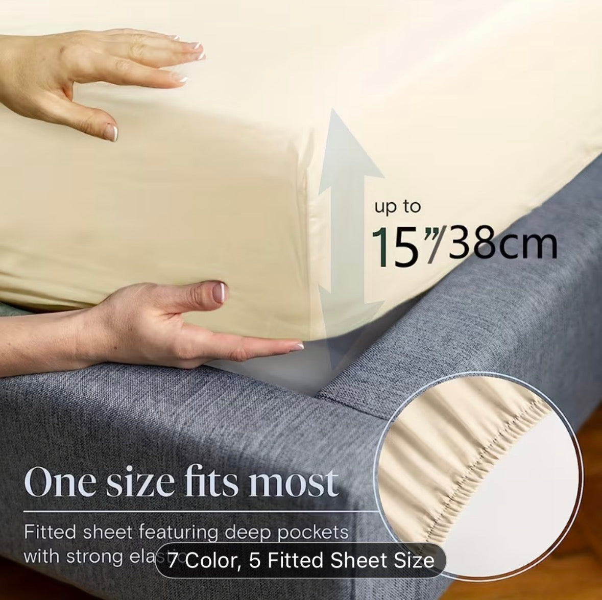 Queen Size 4-Piece Sheet Set – Breathable Cooling Bed Sheets, Hotel Quality Ultra-Soft Wrinkle-Free Bedding