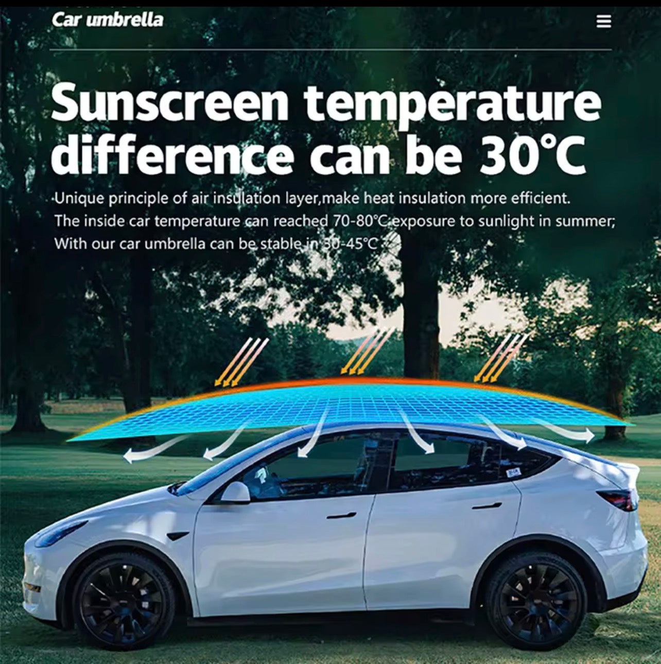 Portable Car Roof Cover – Waterproof UV Protection Sun Shade for Summer Driving - UltraChic