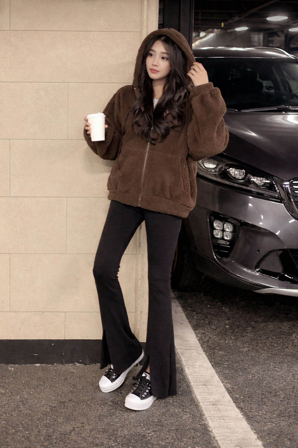 Women’s Zip-Up Teddy Hoodie – Oversized Fall Winter Casual Jacket