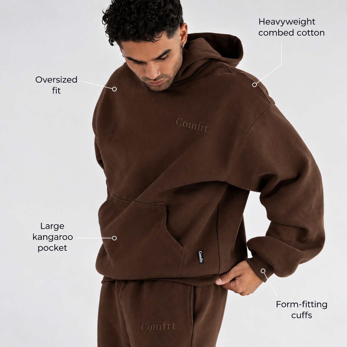 Comfrt Minimalist Hoodie – Mega Oversized Heavyweight Fleece Hoodie