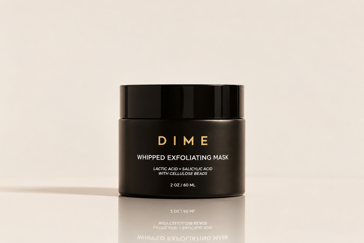 DIME Beauty Whipped Exfoliating Mask – Lactic Acid & Salicylic Acid Face Scrub, 60 ml
