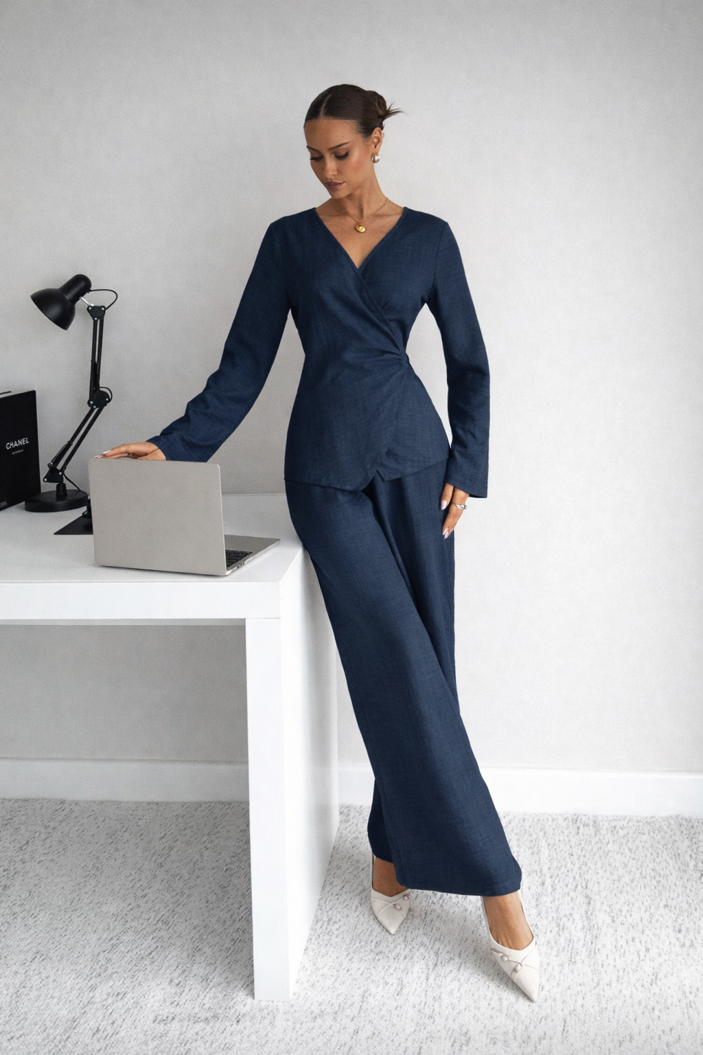 Waist Cinching Shirt Set Elegant Autumn Spring Women Outfit - UltraChic