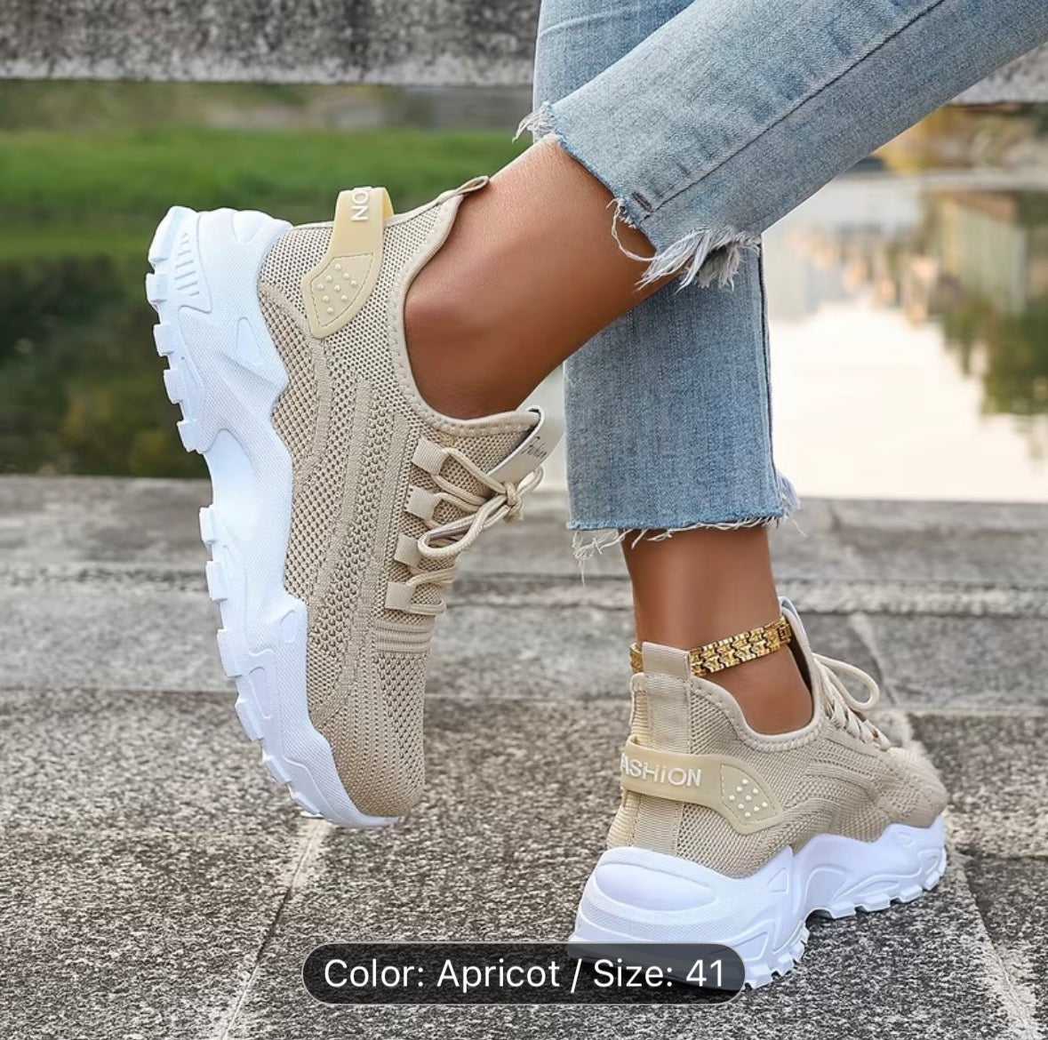 Women’s Breathable Knit Sneakers – Lightweight, Comfortable Low-Top Walking & Running Shoes - UltraChic