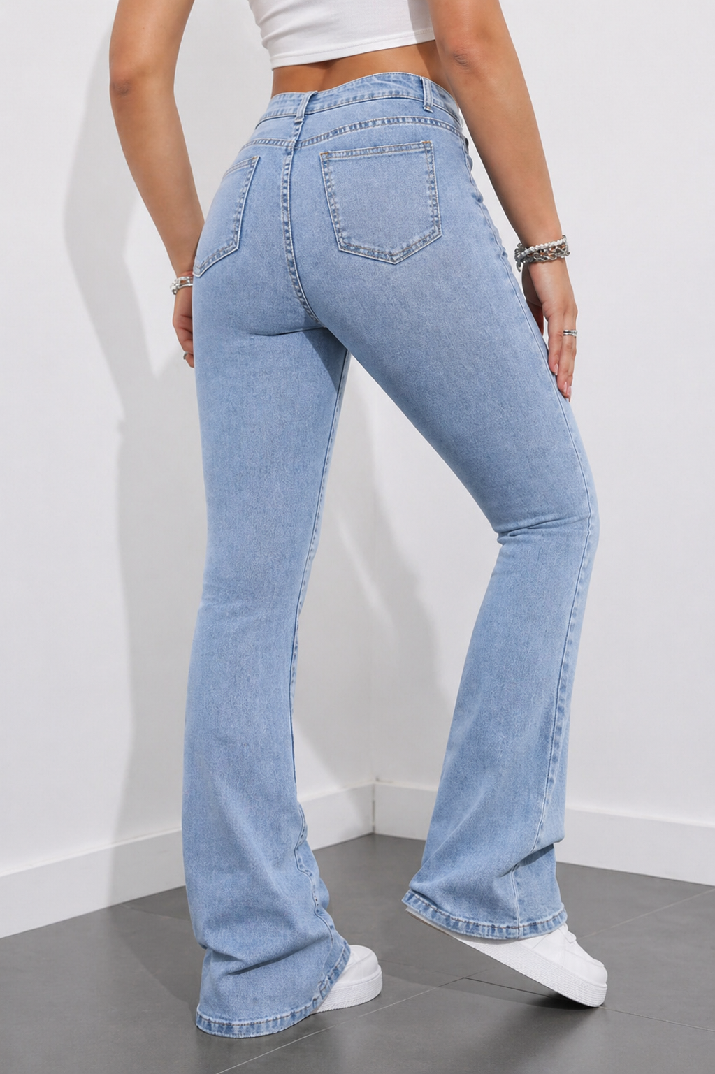 Flare Leg Jeans Slim Fit Shape Enhancing Effortless Chic Look Spring Summer Women