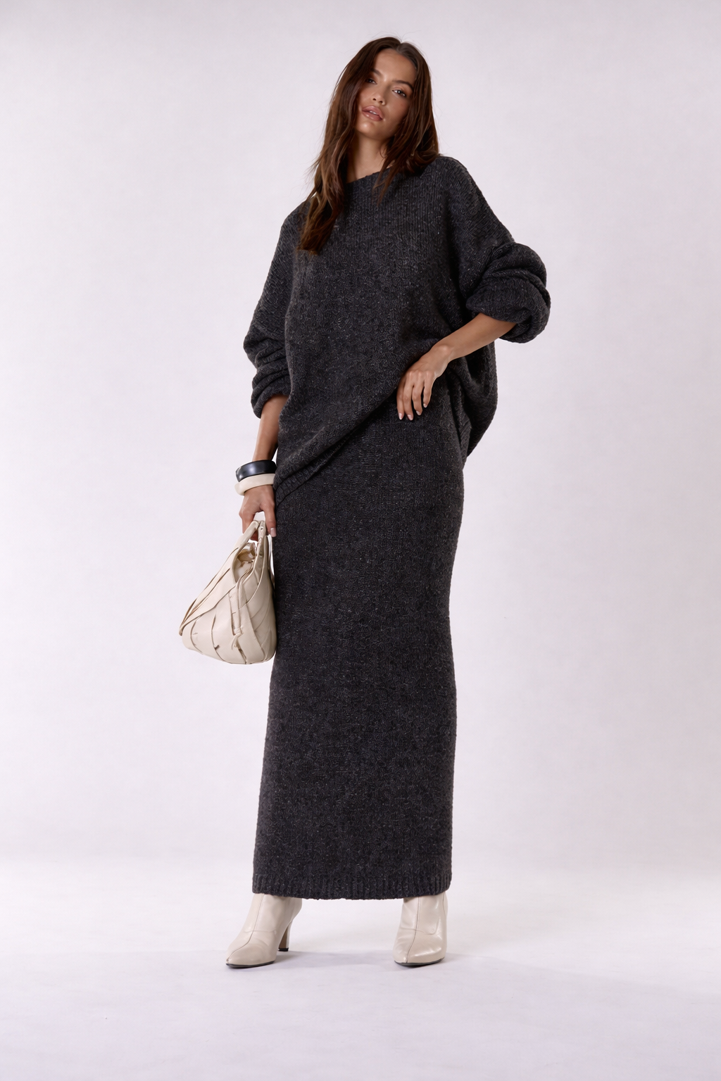 Oversized Knit Jumper & Maxi Skirt Set – Cool Girl Winter Look - UltraChic