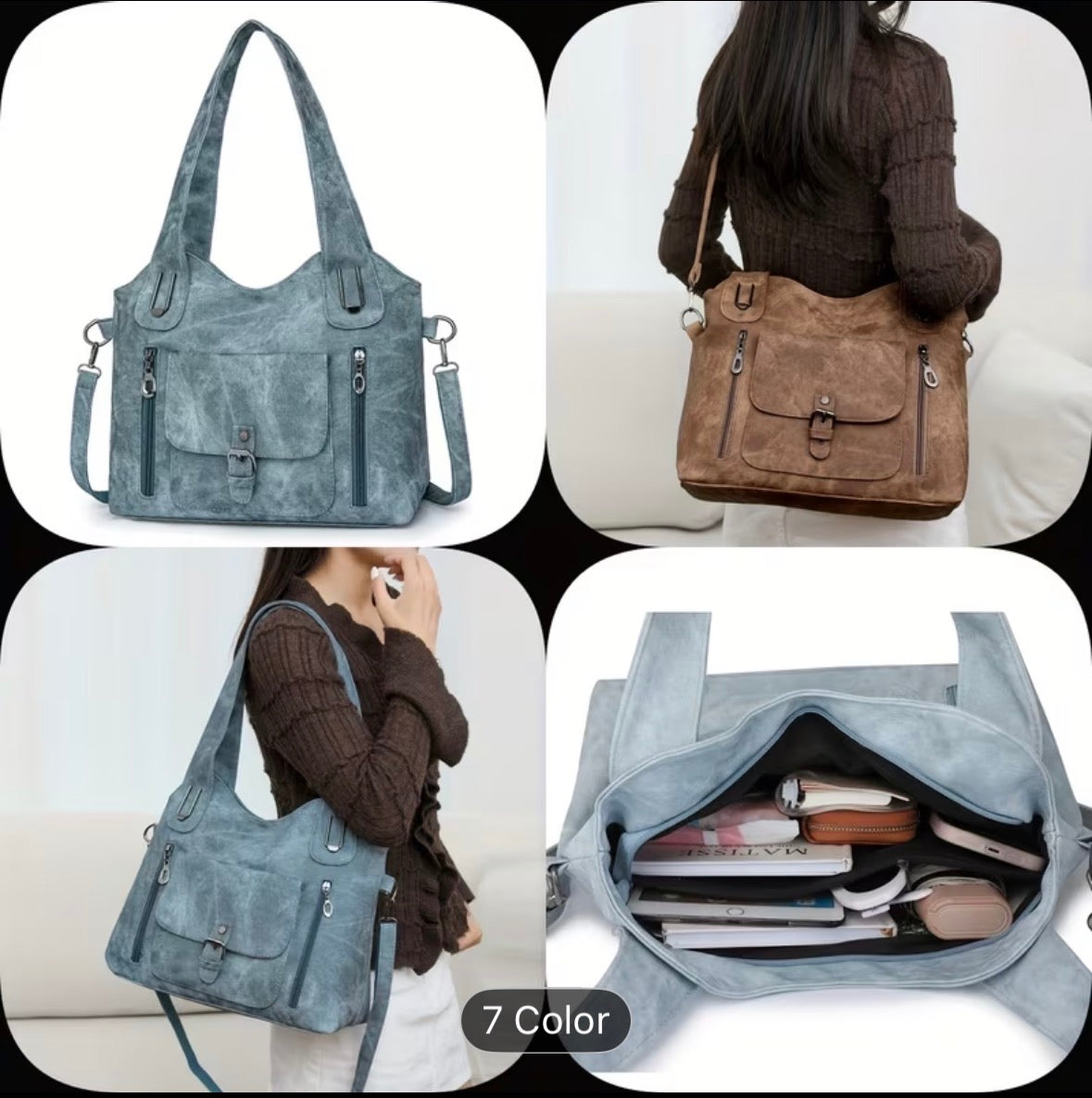 Women’s Soft Tote Shoulder Bag – Detachable Strap, Daily & Work Bag, Stylish Everyday Carry Handbag - UltraChic