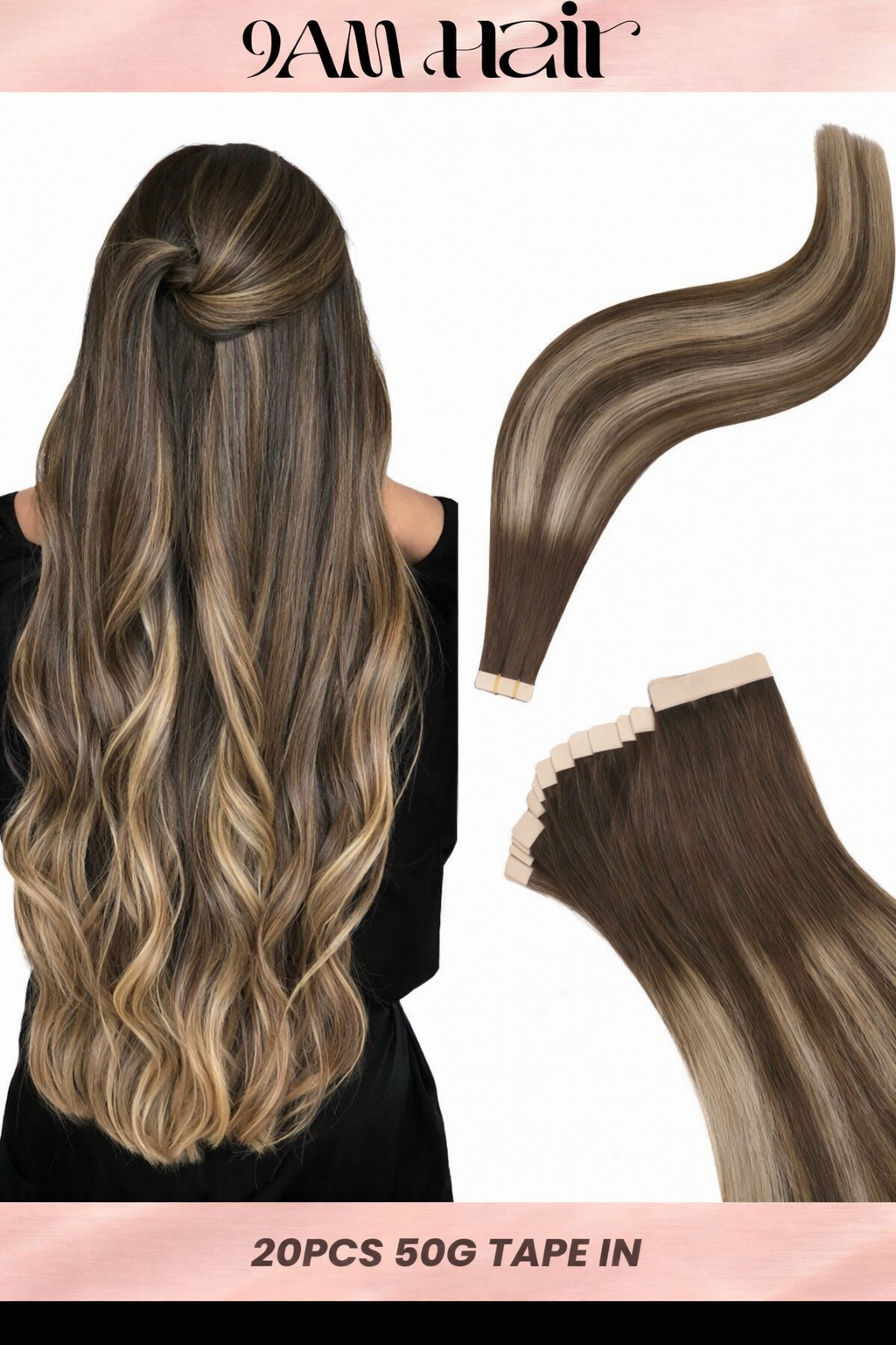 Tape In Human Hair Extensions Remy Straight – Invisible Seamless PU Tape Hair Extensions for Women Salon Quality