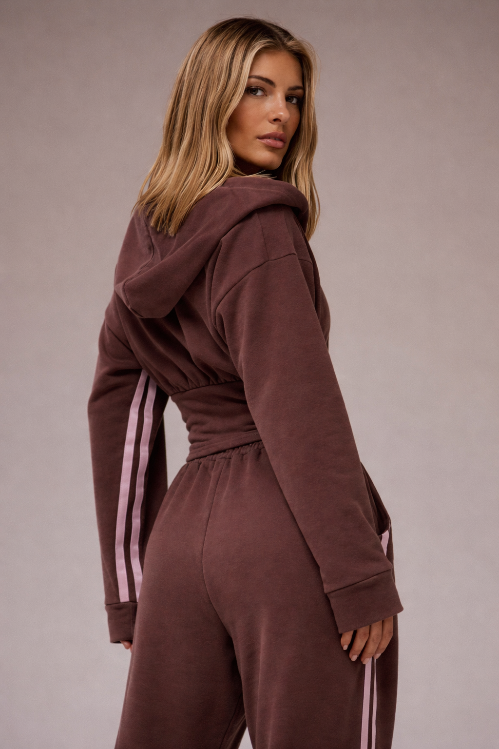Women’s Cinched Waist Balloon Sleeve Hoodie – Contrast Piping Casual Winter Loungewear Sweatshirt - UltraChic