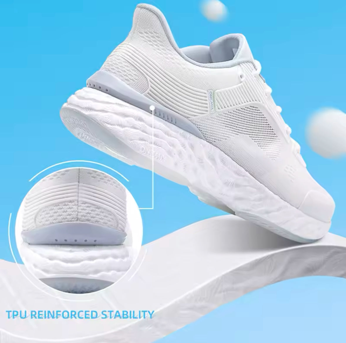 ONEMIX White Running Shoes – Lightweight Marathon Sneakers for Men & Women | Perfect for Walking, Trekking & Travel Comfort