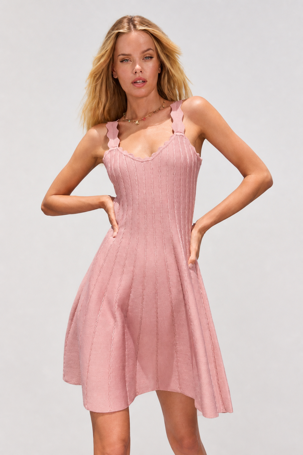 Skater Mini Dress V-Neck Sculpt Fit Effortless Feminine Look Summer Casual Women - UltraChic