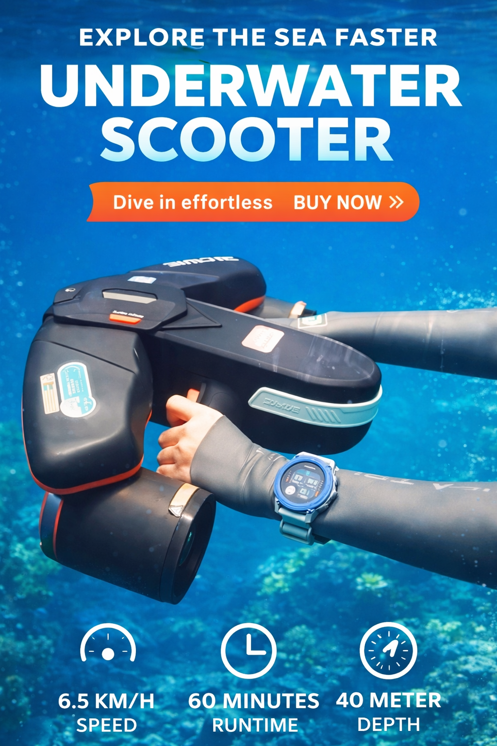 Underwater Scooter High-Speed Electric Dive Propulsion Device – Luxury Summer Water Sports Gear