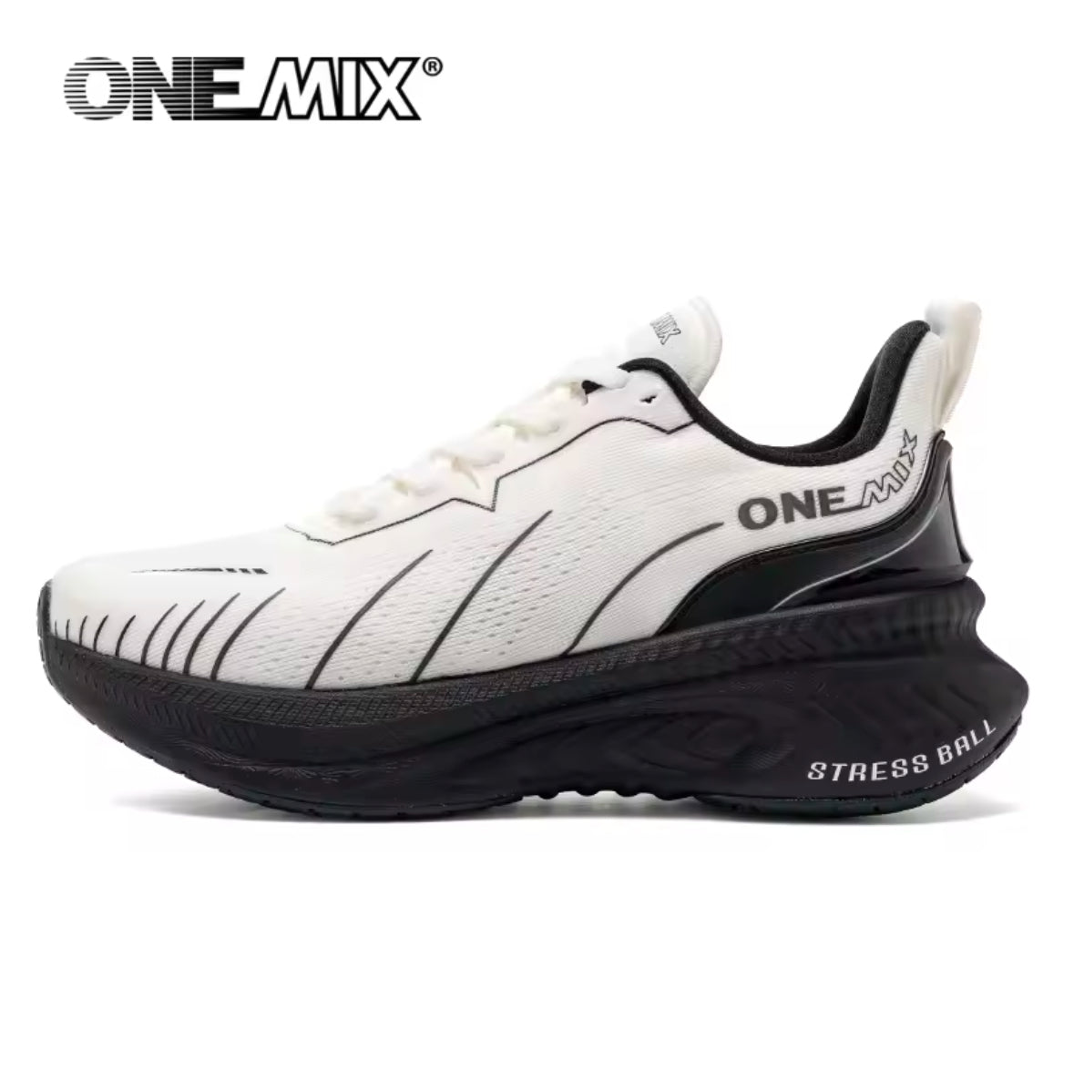 ONEMIX Men’s Cushioning Running Shoes – Non-Slip, Lace-Up Sneakers for Heavy Runners & Outdoor Sports