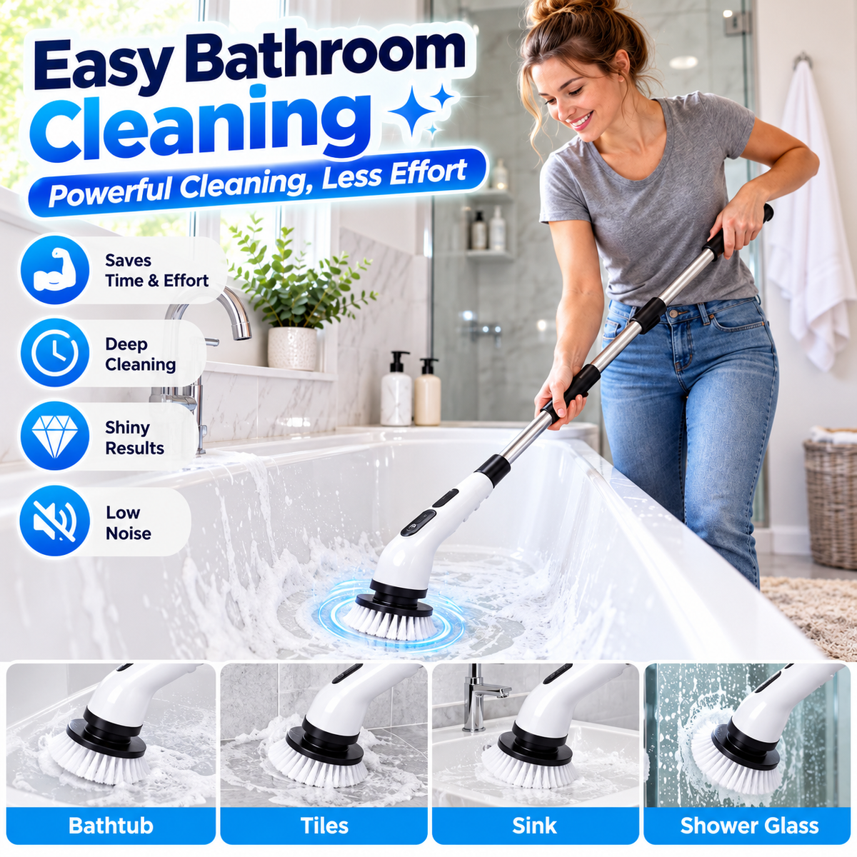 7-in-1 Electric Spin Scrubber – Cordless Cleaning Brush