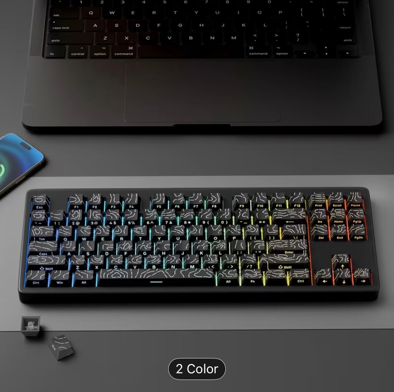 Stylish RGB Contour Line Keycaps – Premium Cherry Profile Backlit Gaming Keycaps for Mechanical Keyboard - UltraChic