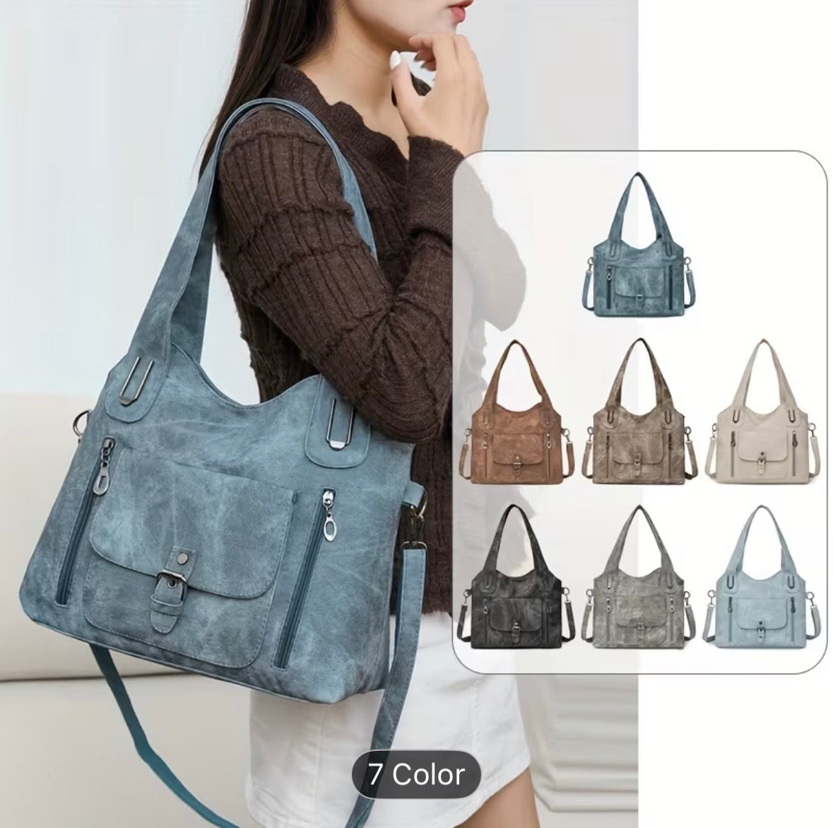 Women’s Soft Tote Shoulder Bag – Detachable Strap, Daily & Work Bag, Stylish Everyday Carry Handbag - UltraChic