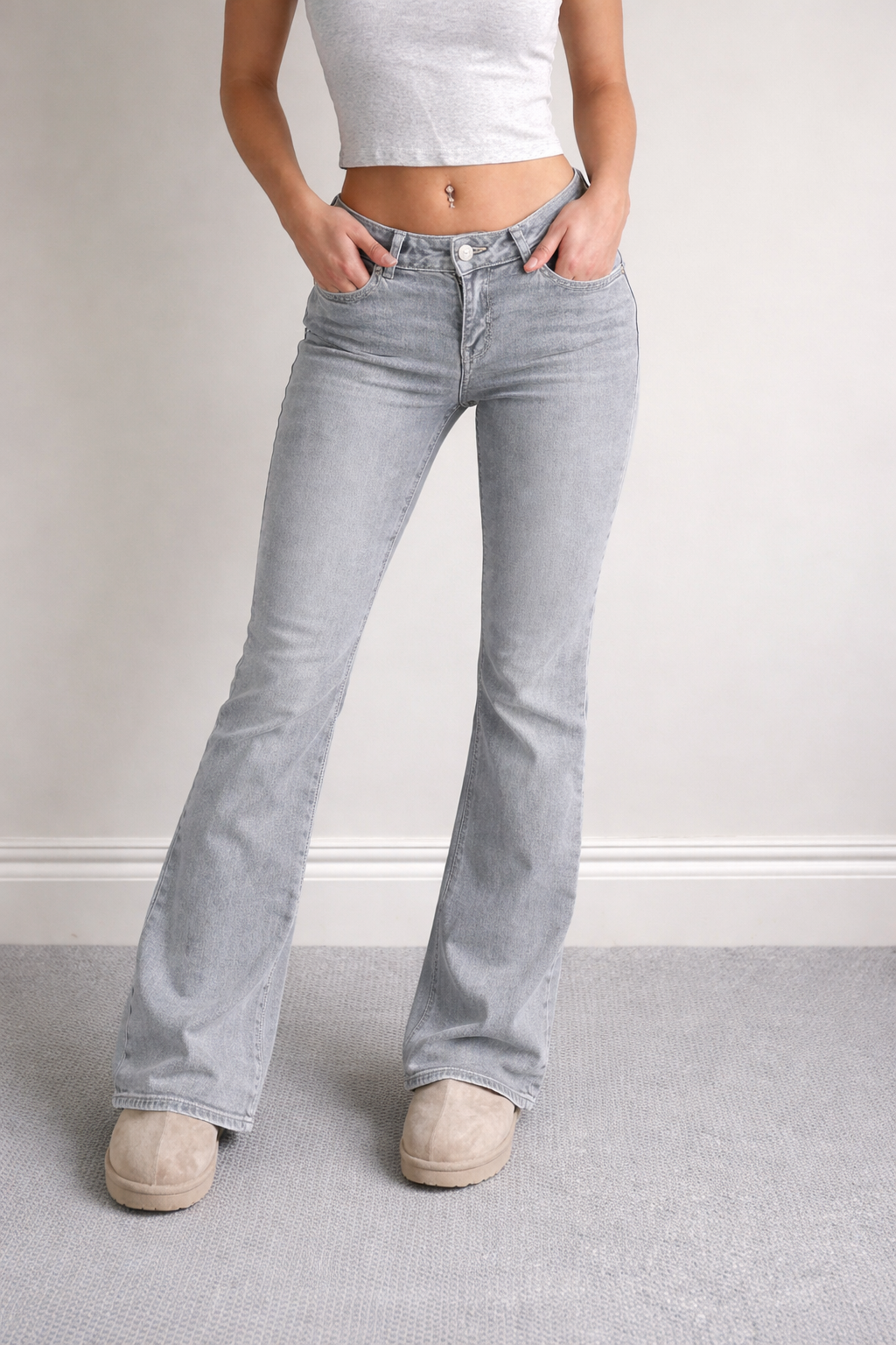 Low Rise Y2K Flare Jeans – Cotton Retro Street Style - UltraChic