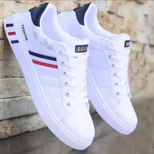Men’s Luxury Sneakers – Fashionable Vulcanized Sport Shoes for Spring & Autumn 2024 – Comfortable & Durable Flats for Outdoor Activities