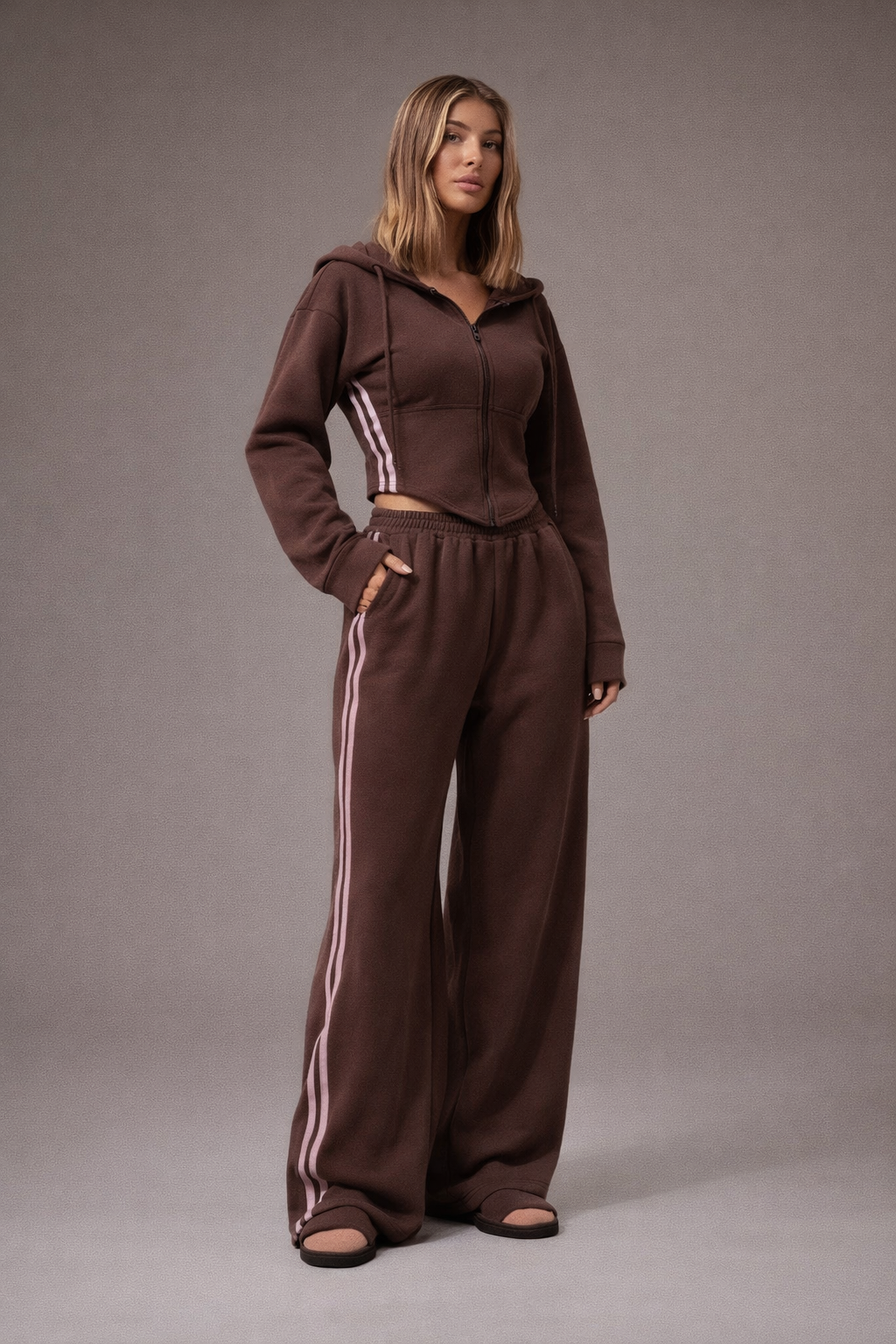 Women’s Cinched Waist Balloon Sleeve Hoodie – Contrast Piping Casual Winter Loungewear Sweatshirt - UltraChic