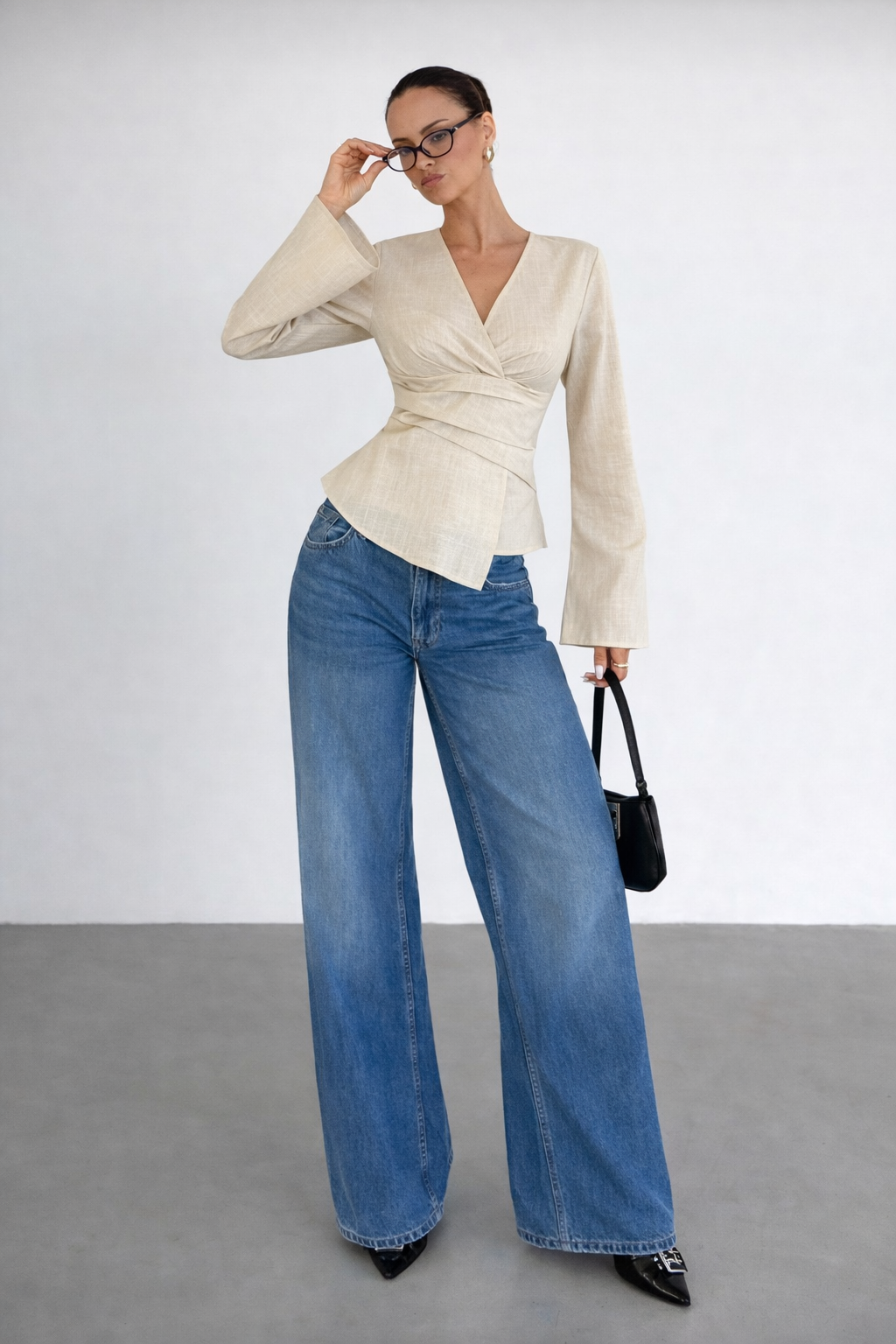 Women’s Striped Ruffle Asymmetric Blouse – Elegant Spring Office & Chic Casual Top - UltraChic