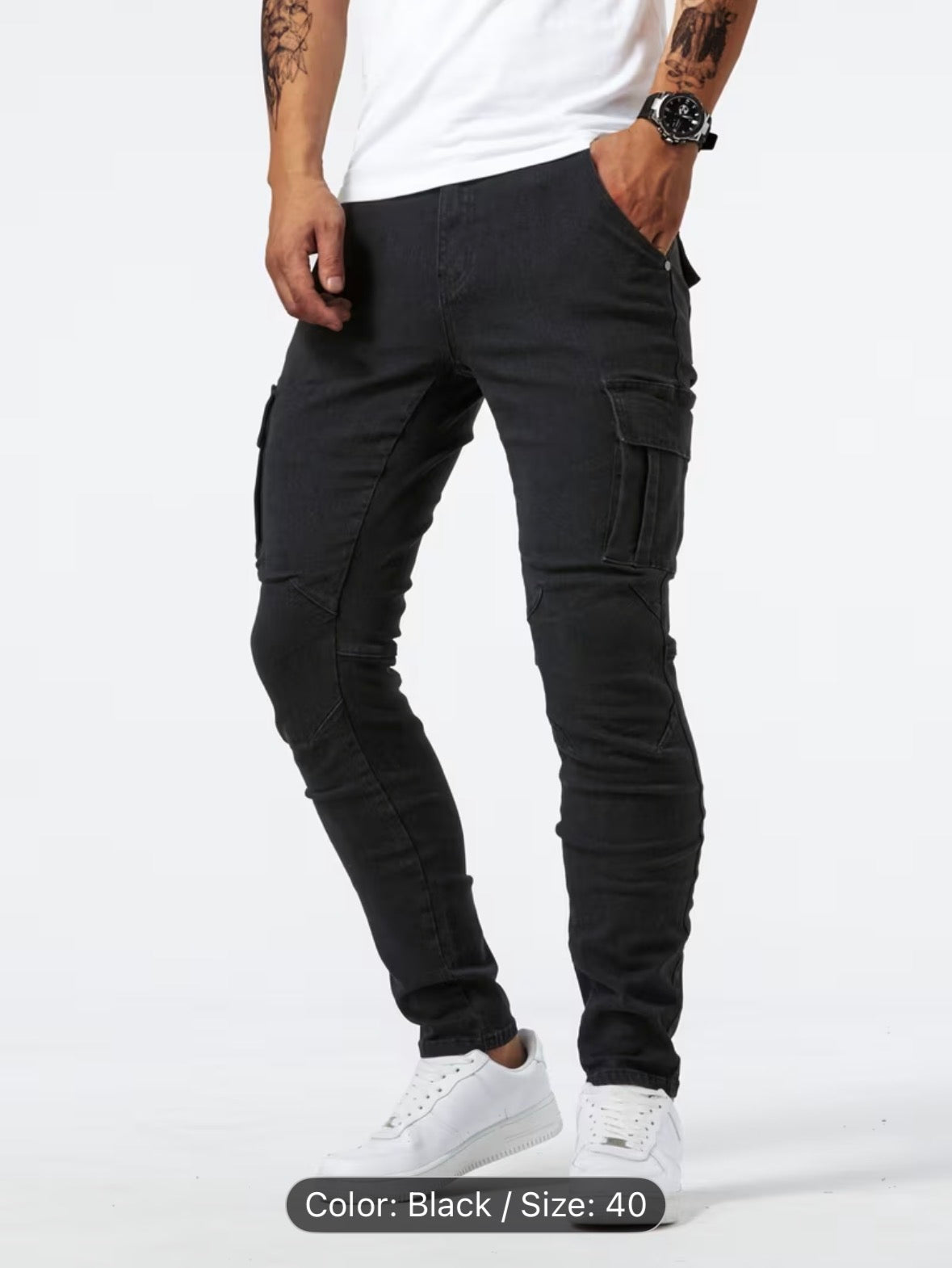 Men’s Slim-Fit Stretch Jeans with Multiple Pockets – Comfortable Street Style Denim for Everyday & All-Season Wear - UltraChic