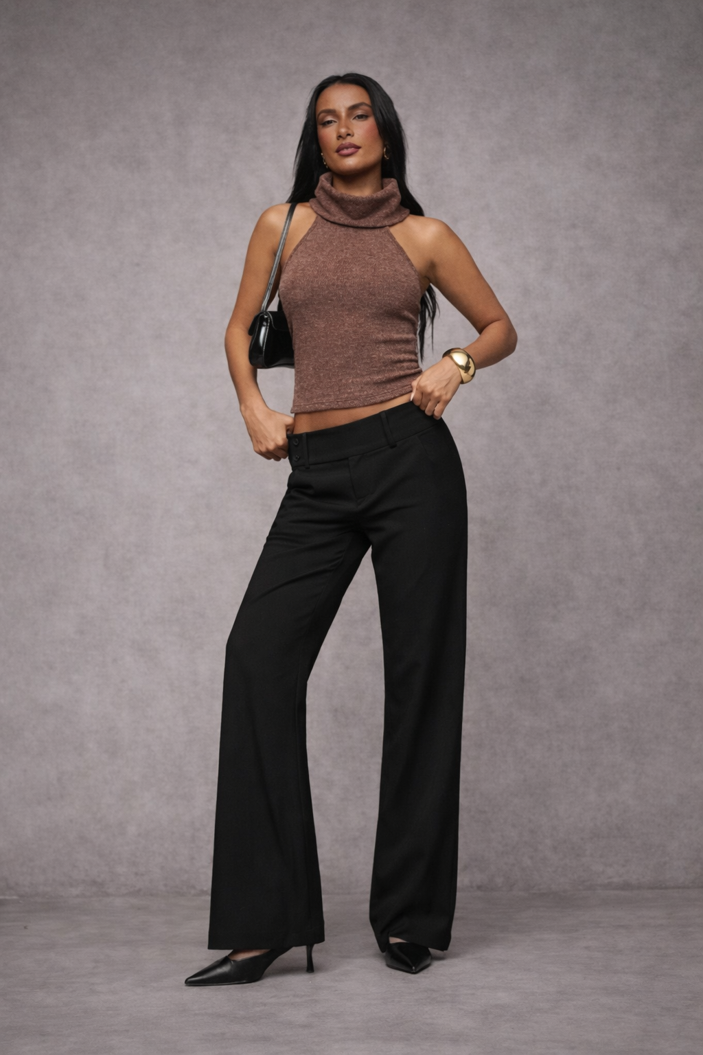 Women’s Low-Waist Black Casual Pants – Everyday Essential - UltraChic