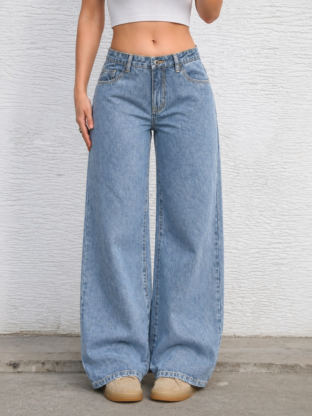 Wide Leg Jeans Relaxed Fit Effortless Chic Look All Season Women