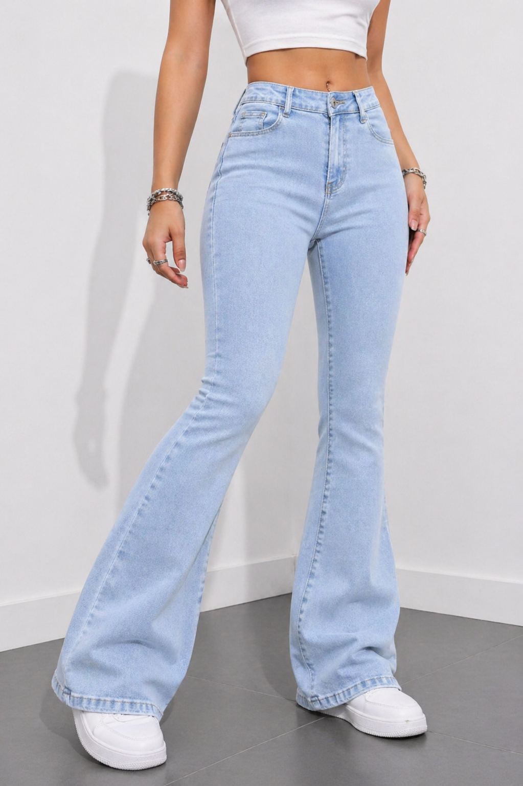 Flare Leg Jeans Slim Fit Shape Enhancing Effortless Chic Look Spring Summer Women