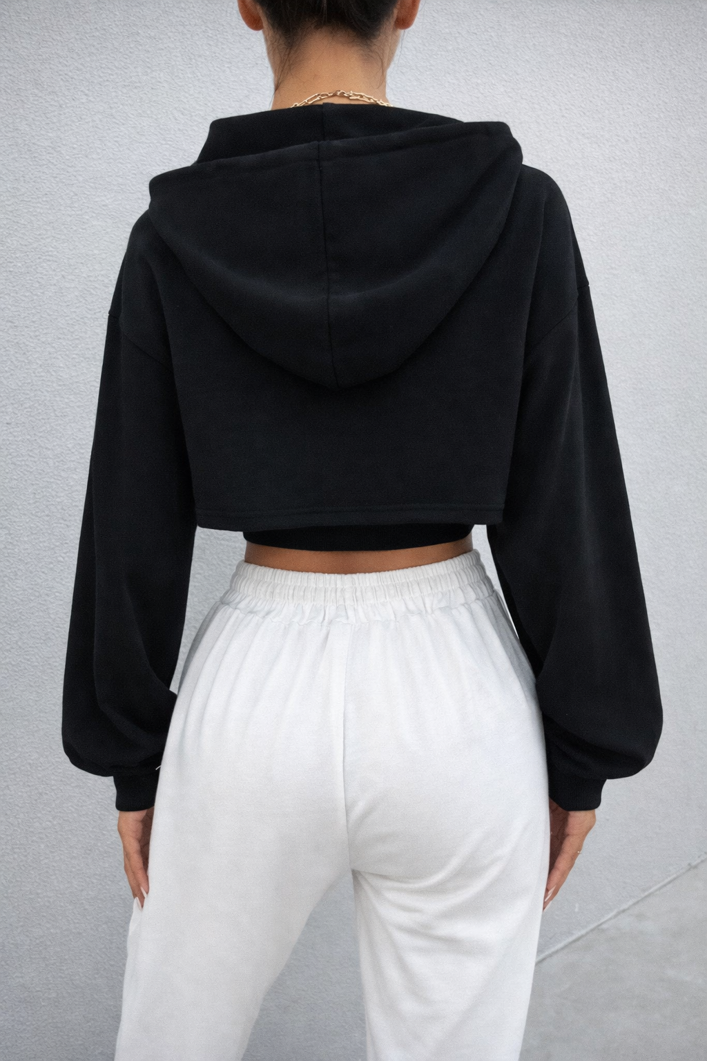 Women’s Super Crop Hoodie – Drop Shoulder Drawstring Fall Casual Streetwear Pullover - UltraChic
