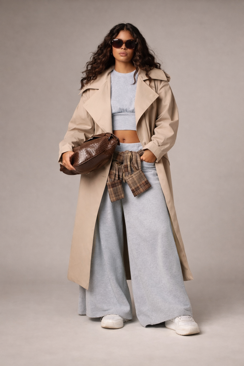 Women’s Cinched Waist Cropped Sweatshirt – Fall Winter Streetwear Essential