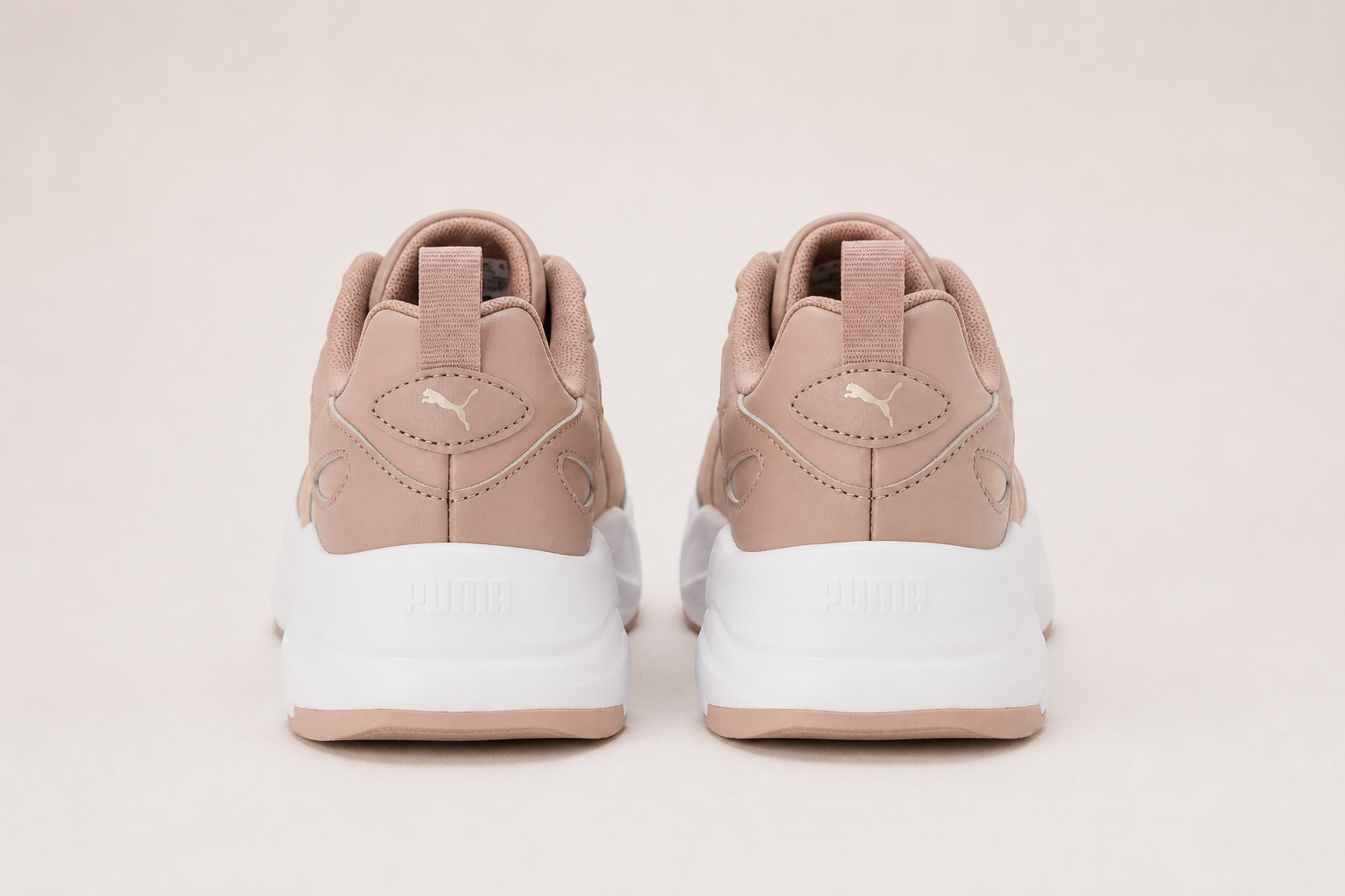 PUMA Cassia 2.0 Women’s Chunky Sneakers – Stylish Platform Shoes in Sandstone Rose Latte White - UltraChic