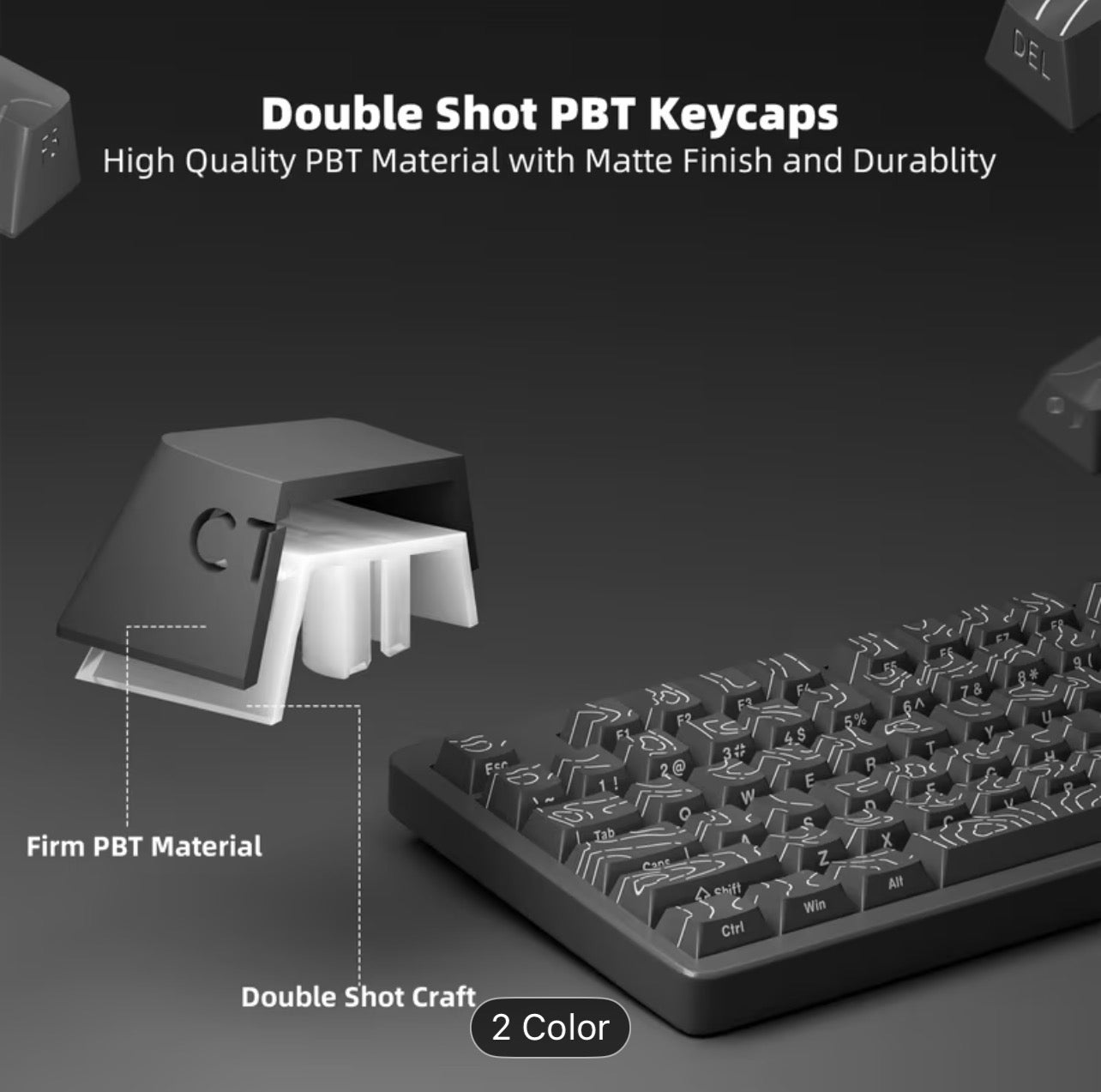 Stylish RGB Contour Line Keycaps – Premium Cherry Profile Backlit Gaming Keycaps for Mechanical Keyboard - UltraChic