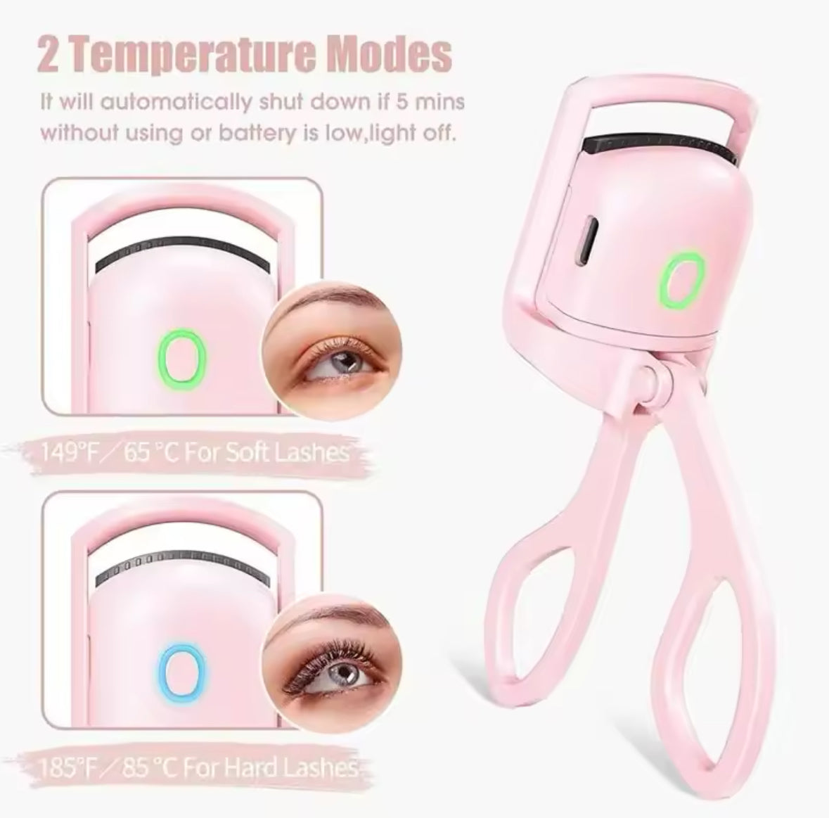 Electric Eyelash Curler – USB Charging, Fast Heating, Portable Thermal Lash Perm and Lasting Curling Clip - UltraChic