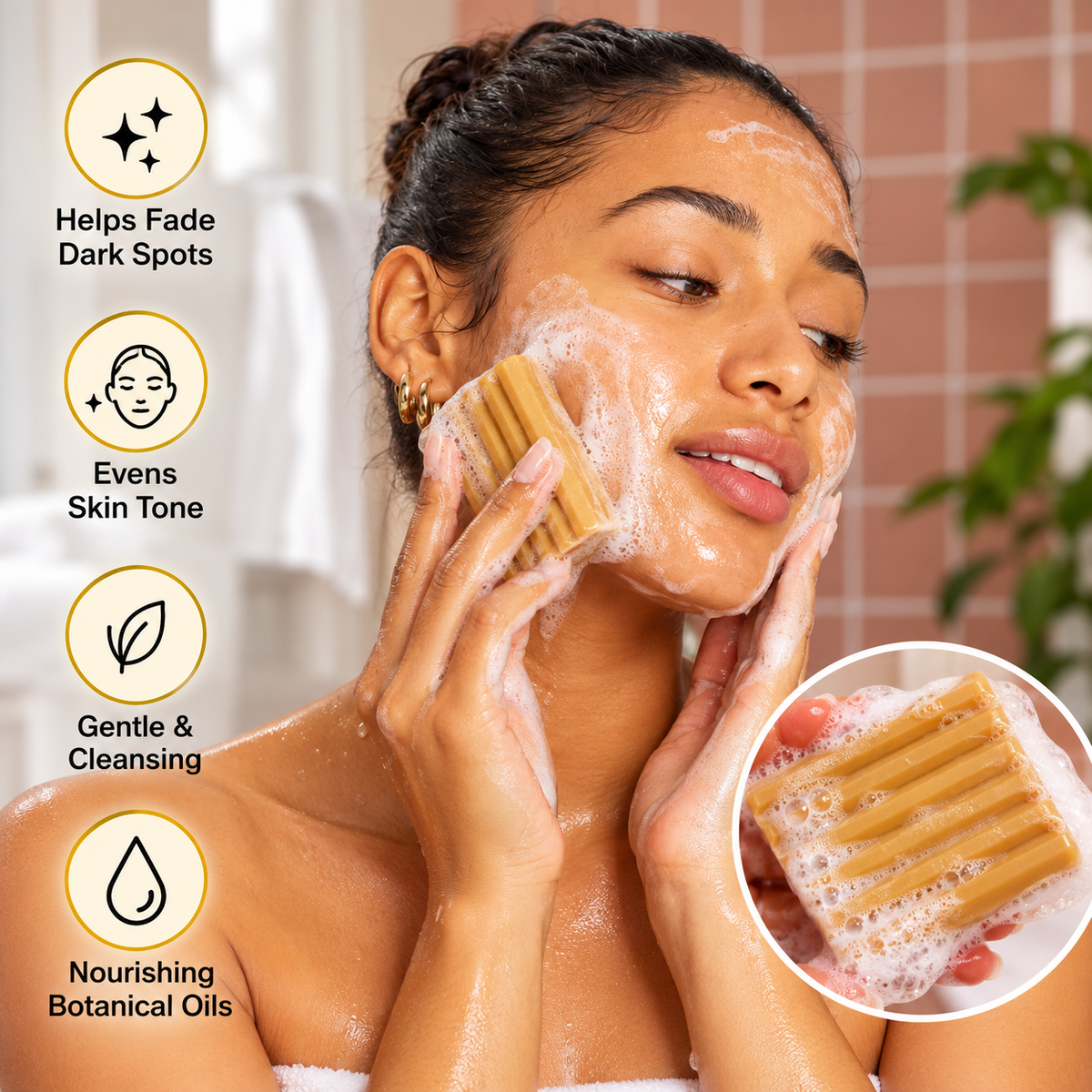 Kitsch Kojic Acid Face & Body Cleansing Bar – Brightening Soap for Dark Spots & Uneven Skin Tone